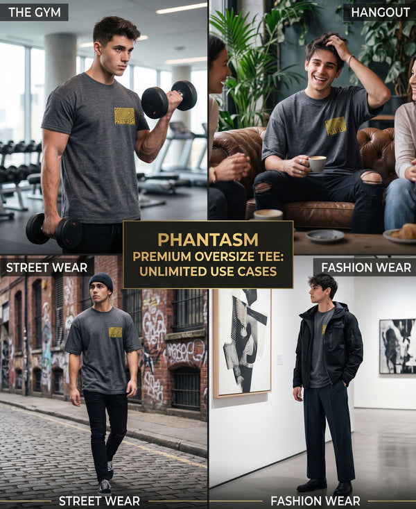 T.T. Men|Oversized Printed T-Shirt|Round Neck|Soft Breathable Cotton Fabric | Street , Casual & Outdoor Wear Tees|Big Print|Anthra Melange