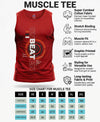 T.T. Men Cool Cotton Printed Regular Fit Round Neck Muscle Tees|Pack Of 2|Red,Black