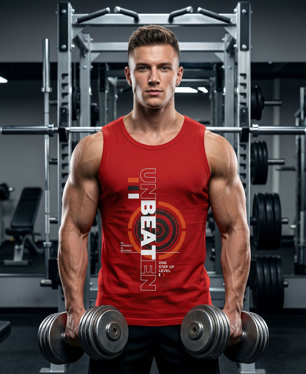 T.T. Men Cool Cotton Printed Regular Fit Round Neck Muscle Tees|Pack Of 2|Blue,Red