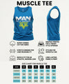 T.T. Men Cool Cotton Printed Regular Fit Round Neck Muscle Tees|Pack Of 2|Blue,Mustard
