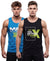 T.T. Men Cool Cotton Printed Regular Fit Round Neck Muscle Tees|Pack Of 2|Blue,Black