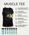 T.T. Men Cool Cotton Printed Regular Fit Round Neck Muscle Tees|Pack Of 2|Blue,Black