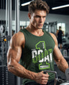 T.T. Men Cool Cotton Printed Regular Fit Round Neck Muscle Tees Forest Green
