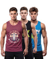 T.T. Men Cool Cotton Printed Regular Fit Round Neck Muscle Tees|Pack Of 3|Onion,Black,Blue
