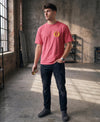 T.T. Men|Oversized Printed T-Shirt|Round Neck|Soft Breathable Cotton Fabric | Street , Casual & Outdoor Wear Tees|Snake Print|Pink