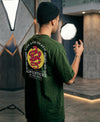 T.T. Men|Oversized Printed T-Shirt|Round Neck|Soft Breathable Cotton Fabric | Street , Casual & Outdoor Wear Tees|Snake Print|Green