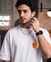 T.T. Men|Oversized Printed T-Shirt|Round Neck|Soft Breathable Cotton Fabric | Street , Casual & Outdoor Wear Tees|Snake Print|White