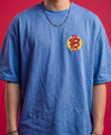 T.T. Men|Oversized Printed T-Shirt|Round Neck|Soft Breathable Cotton Fabric | Street , Casual & Outdoor Wear Tees|Snake Print|Sky Blue