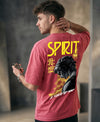 T.T. Men|Oversized Printed T-Shirt|Round Neck|Soft Breathable Cotton Fabric | Street , Casual & Outdoor Wear Tees|Nyc Print|Pink