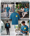 T.T. Men|Oversized Printed T-Shirt|Round Neck|Soft Breathable Cotton Fabric | Street , Casual & Outdoor Wear Tees|Happy Print|Teal Blue