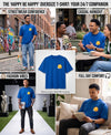 T.T. Men|Oversized Printed T-Shirt|Round Neck|Soft Breathable Cotton Fabric | Street , Casual & Outdoor Wear Tees|Happy Print|Royal Blue