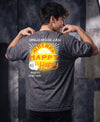 T.T. Men|Oversized Printed T-Shirt|Round Neck|Soft Breathable Cotton Fabric | Street , Casual & Outdoor Wear Tees|Happy Print|Anthra Melange