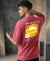 T.T. Men|Oversized Printed T-Shirt|Round Neck|Soft Breathable Cotton Fabric | Street , Casual & Outdoor Wear Tees|Happy Print|Pink