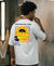 T.T. Men|Oversized Printed T-Shirt|Round Neck|Soft Breathable Cotton Fabric | Street , Casual & Outdoor Wear Tees|Happy Print|Grey Melange