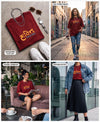 T.T. Women|Oversized Printed T-Shirt|Round Neck|Soft Breathable Cotton Fabric | Street , Casual & Outdoor Wear Tees|Goddess Print|Red