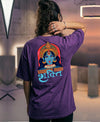 T.T. Women|Oversized Printed T-Shirt|Round Neck|Soft Breathable Cotton Fabric | Street , Casual & Outdoor Wear Tees|Goddess Print|Purple