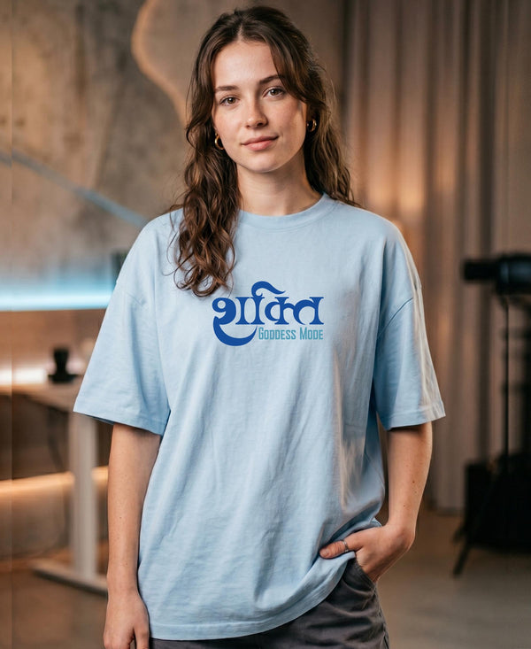 T.T. Women|Oversized Printed T-Shirt|Round Neck|Soft Breathable Cotton Fabric | Street , Casual & Outdoor Wear Tees|Goddess Print|Baby Blue