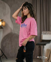 T.T. Women|Oversized Printed T-Shirt|Round Neck|Soft Breathable Cotton Fabric | Street , Casual & Outdoor Wear Tees|Goddess Print|Pink