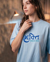 T.T. Women|Oversized Printed T-Shirt|Round Neck|Soft Breathable Cotton Fabric | Street , Casual & Outdoor Wear Tees|Goddess Print|Baby Blue