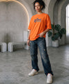 T.T. Women|Oversized Printed T-Shirt|Round Neck|Soft Breathable Cotton Fabric | Street , Casual & Outdoor Wear Tees|Goddess Print|Orange