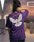 T.T. Women|Oversized Printed T-Shirt|Round Neck|Soft Breathable Cotton Fabric | Street , Casual & Outdoor Wear Tees|Peace Print|Purple