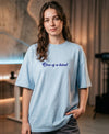 T.T. Women|Oversized Printed T-Shirt|Round Neck|Soft Breathable Cotton Fabric | Street , Casual & Outdoor Wear Tees|Love Print|Baby Blue