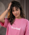 T.T. Women|Oversized Printed T-Shirt|Round Neck|Soft Breathable Cotton Fabric | Street , Casual & Outdoor Wear Tees|Love Print|Pink