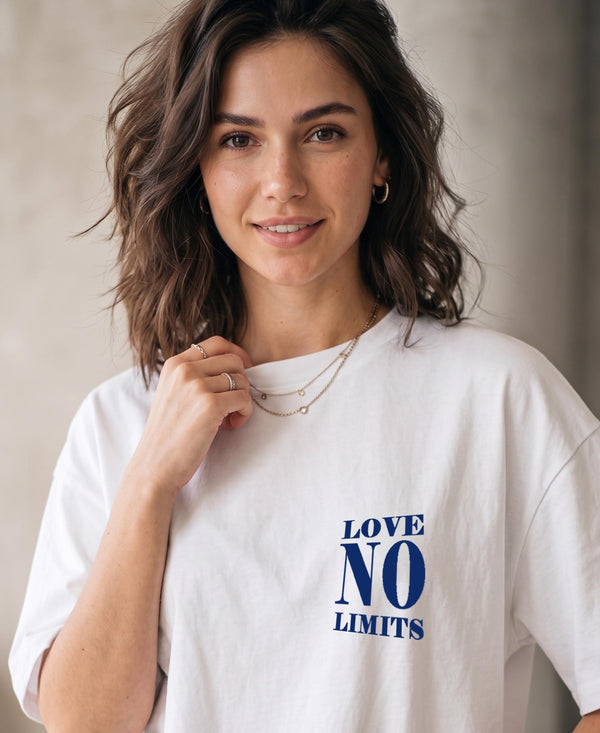 T.T. Women|Oversized Printed T-Shirt|Round Neck|Soft Breathable Cotton Fabric | Street , Casual & Outdoor Wear Tees|No Limit Print|White