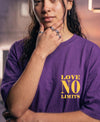 T.T. Women|Oversized Printed T-Shirt|Round Neck|Soft Breathable Cotton Fabric | Street , Casual & Outdoor Wear Tees|No Limit Print|Purple