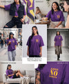 T.T. Women|Oversized Printed T-Shirt|Round Neck|Soft Breathable Cotton Fabric | Street , Casual & Outdoor Wear Tees|No Limit Print|Purple