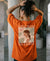 T.T. Women|Oversized Printed T-Shirt|Round Neck|Soft Breathable Cotton Fabric | Street , Casual & Outdoor Wear Tees|No Limit Print|Orange