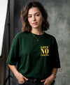 T.T. Women|Oversized Printed T-Shirt|Round Neck|Soft Breathable Cotton Fabric | Street , Casual & Outdoor Wear Tees|No Limit Print|Green