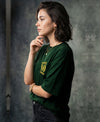 T.T. Women|Oversized Printed T-Shirt|Round Neck|Soft Breathable Cotton Fabric | Street , Casual & Outdoor Wear Tees|No Limit Print|Green