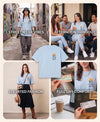 T.T. Women|Oversized Printed T-Shirt|Round Neck|Soft Breathable Cotton Fabric | Street , Casual & Outdoor Wear Tees|Sea & Sun Print|Baby Blue