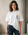 T.T. Women|Oversized Printed T-Shirt|Round Neck|Soft Breathable Cotton Fabric | Street , Casual & Outdoor Wear Tees|Sea & Sun Print|White