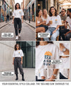 T.T. Women|Oversized Printed T-Shirt|Round Neck|Soft Breathable Cotton Fabric | Street , Casual & Outdoor Wear Tees|Sea & Sun Print|White