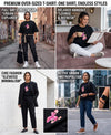 T.T. Women|Oversized Printed T-Shirt|Round Neck|Soft Breathable Cotton Fabric | Street , Casual & Outdoor Wear Tees|Flower Print|Black