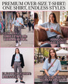 T.T. Women|Oversized Printed T-Shirt|Round Neck|Soft Breathable Cotton Fabric | Street , Casual & Outdoor Wear Tees|Flower Print|Baby Blue