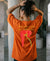 T.T. Women|Oversized Printed T-Shirt|Round Neck|Soft Breathable Cotton Fabric | Street , Casual & Outdoor Wear Tees|Flower Print|Orange