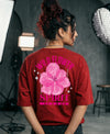 T.T. Women|Oversized Printed T-Shirt|Round Neck|Soft Breathable Cotton Fabric | Street , Casual & Outdoor Wear Tees|Wild Flower Print|Red