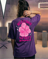 T.T. Women|Oversized Printed T-Shirt|Round Neck|Soft Breathable Cotton Fabric | Street , Casual & Outdoor Wear Tees|Wild Flower Print|Purple