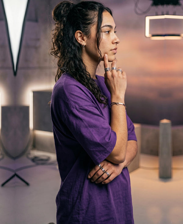 T.T. Women|Oversized Printed T-Shirt|Round Neck|Soft Breathable Cotton Fabric | Street , Casual & Outdoor Wear Tees|Wild Flower Print|Purple