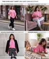 T.T. Women|Oversized Printed T-Shirt|Round Neck|Soft Breathable Cotton Fabric | Street , Casual & Outdoor Wear Tees|Wild Flower Print|Pink