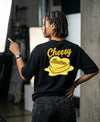 T.T. Women|Oversized Printed T-Shirt|Round Neck|Soft Breathable Cotton Fabric | Street , Casual & Outdoor Wear Tees|Cheesy Print|Black