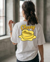 T.T. Women|Oversized Printed T-Shirt|Round Neck|Soft Breathable Cotton Fabric | Street , Casual & Outdoor Wear Tees|Cheesy Print|White
