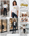 T.T. Women|Oversized Printed T-Shirt|Round Neck|Soft Breathable Cotton Fabric | Street , Casual & Outdoor Wear Tees|Cheesy Print|White