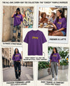 T.T. Women|Oversized Printed T-Shirt|Round Neck|Soft Breathable Cotton Fabric | Street , Casual & Outdoor Wear Tees|Cheesy Print|Purple