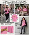 T.T. Women|Oversized Printed T-Shirt|Round Neck|Soft Breathable Cotton Fabric | Street , Casual & Outdoor Wear Tees|Cheesy Print|Pink