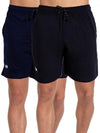 T.T. MenSolid Cotton Blend Shorts With Zipper & Back Pocket|Pack Of 2|Navy,Black