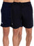 T.T. MenSolid Cotton Blend Shorts With Zipper & Back Pocket|Pack Of 2|Navy,Black
